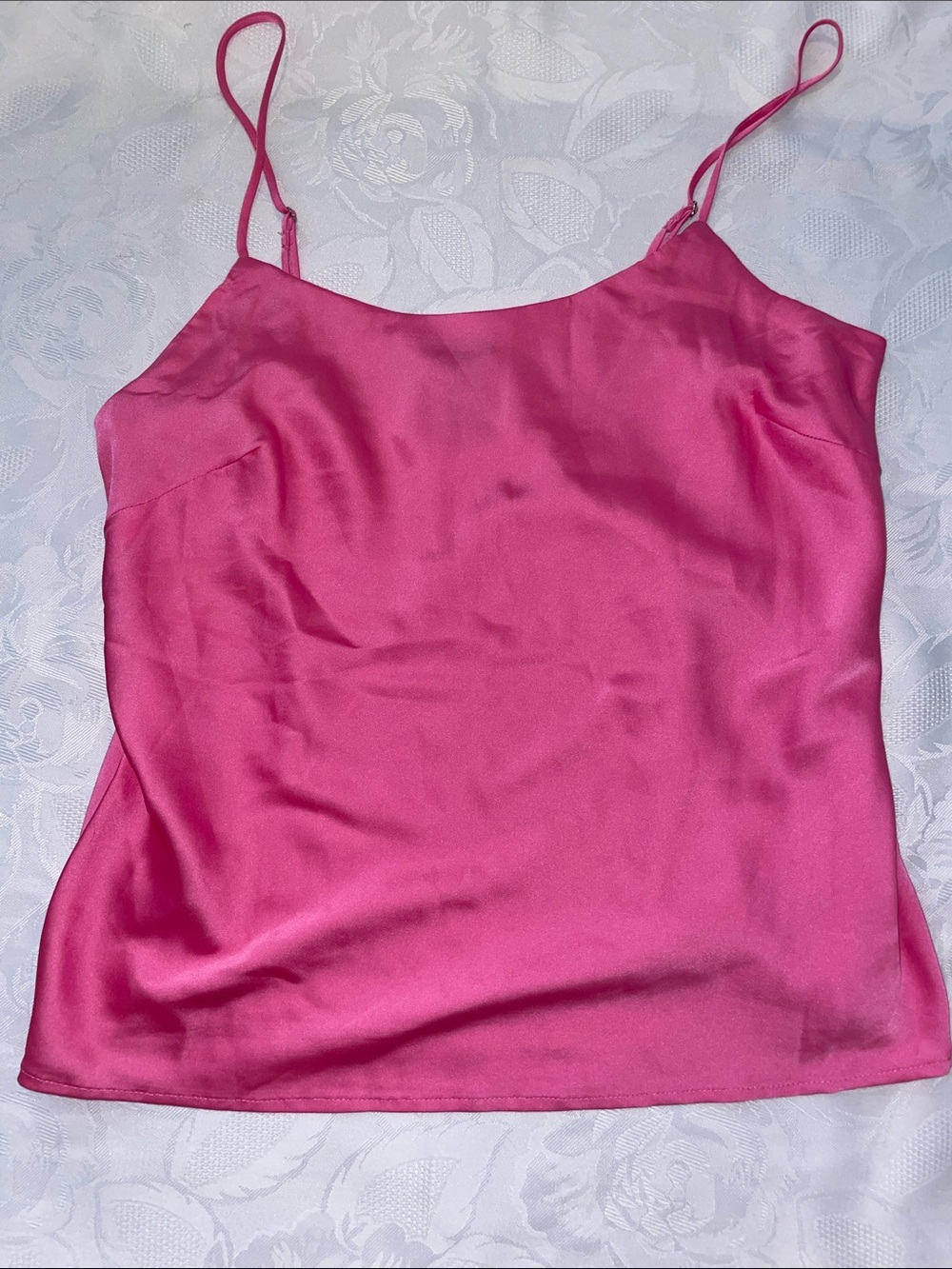 Express Hot Pink Satin Camisole with Adjustable Straps